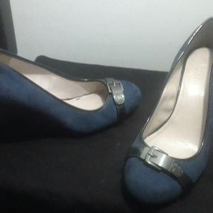 Blue swade Tory Burch wedges